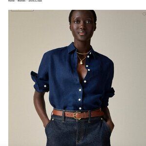 J crew women’s Garçon classic shirt in Baird McNutt Irish linen size 0P